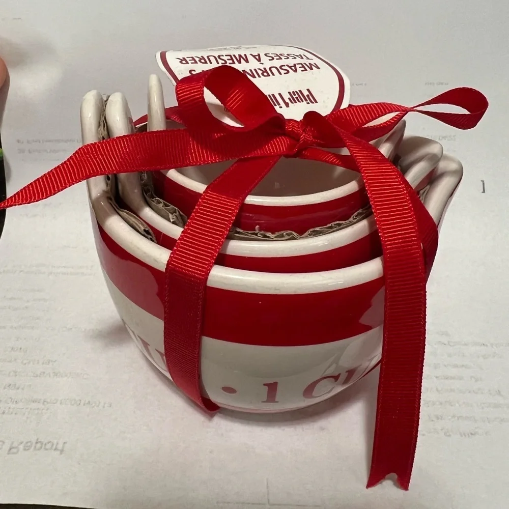 Pier 1 Red & White Measuring Cups